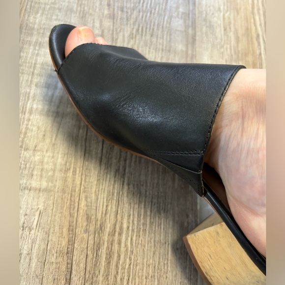 Madewell Black Leather Mules Block Heel - Picture 4 of 11